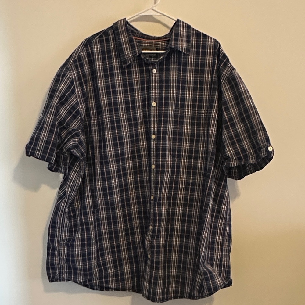 The Foundry Supply Co. Navy and White Plaid Shirt